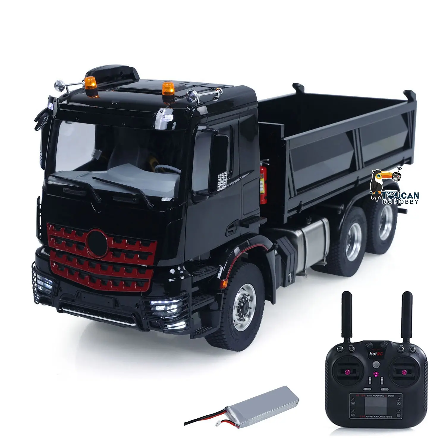 6X6 Metal Chassis 3348 RC Hydraulic Dumper 1/14 Radio Controlled Tipper NO Lock Light Sound Radio Battery Construction Truck RTR