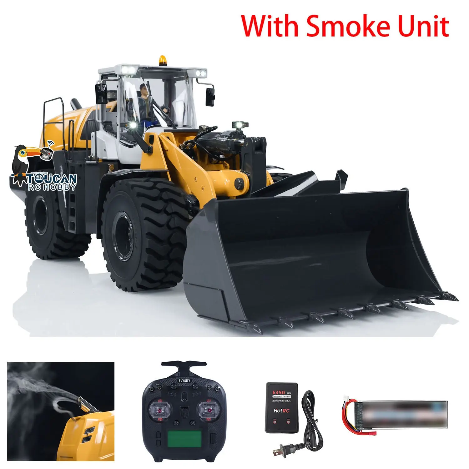 XDRC 580 1/14 Metal RC Hydraulic Loader Ready To Run Engineering Vehicles DIY Model Smoke Unit Lights ESC Servo Motor