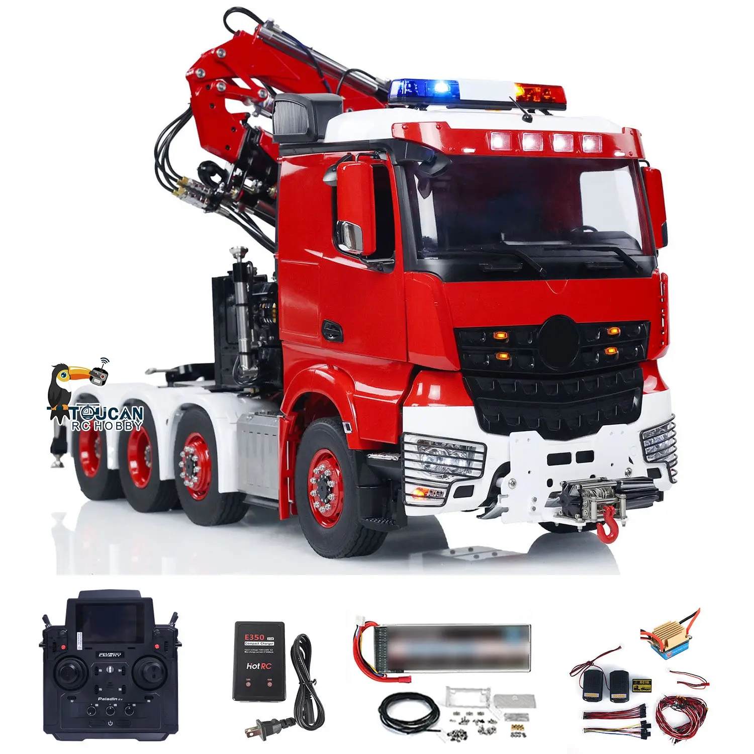 TOUCAN 8x8 1/14 RC Hydraulic Crane Tractor Truck Fly Jib Remote Control Cars Model