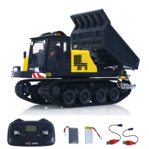 1/50 T14R Panther RTR Electric RC Crawler Dump Truck Construction Vehicle Tracked Tipper Finished Model Toys Lights Sounds Unit