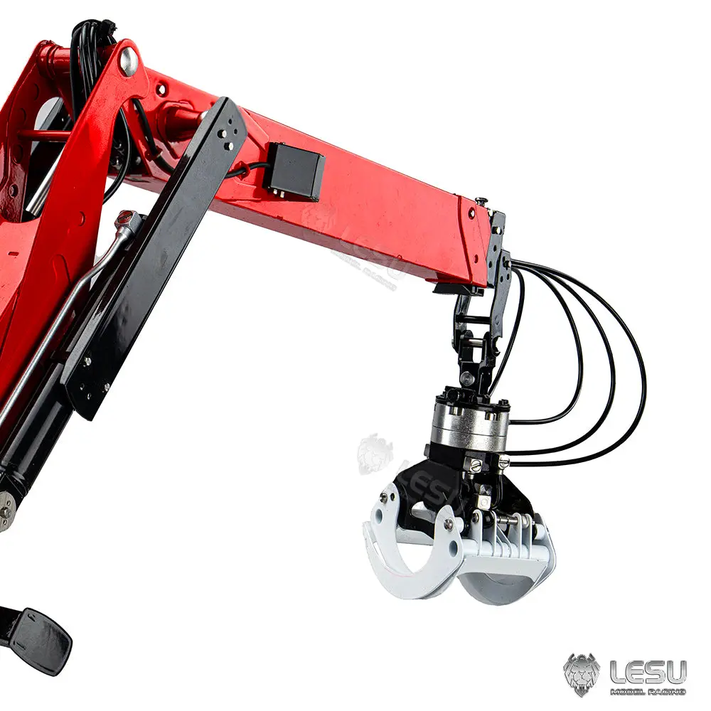 1/14 LESU Metal Hydraulic Timber Crane for 1/14 Remote Control Log Trailer Wood Hauling Car Remote Control Tractor Truck DIY Model