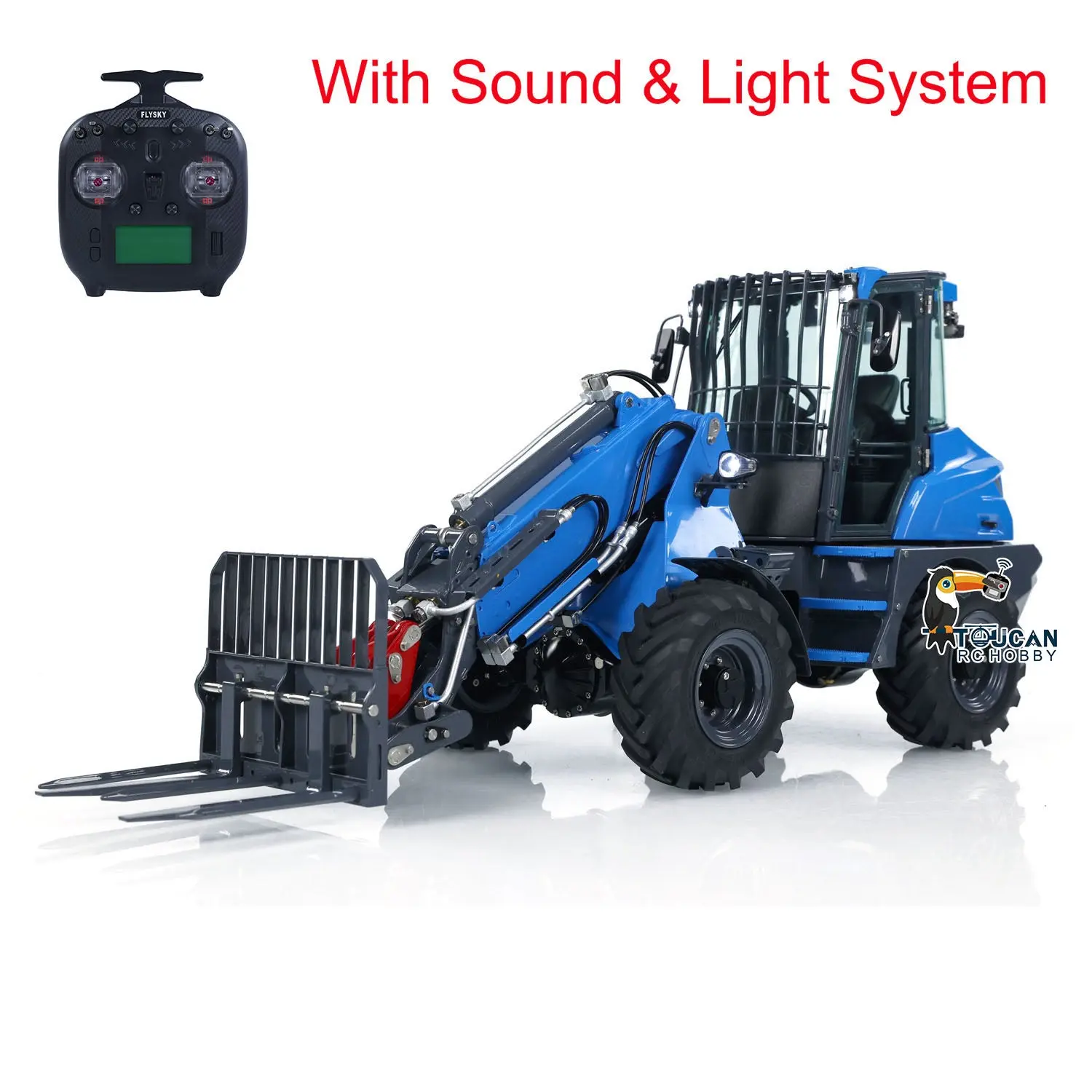 AT1050 LESU 1/14 4X4 Hydraulic RC Fork Truck Telescopic Arm Radio Control Loader Painted Assembled ST8 Radio System Vehicle Model