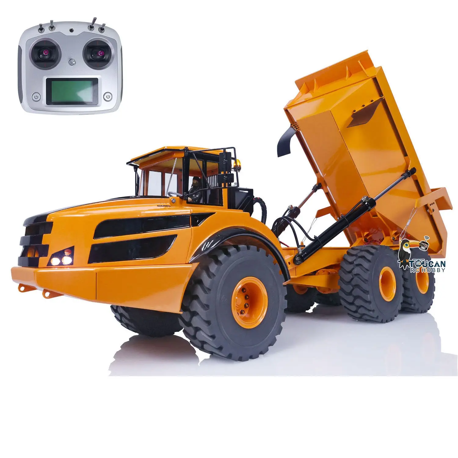 RC 1/14 Articulated Truck A40G 6x6 Metal Hydraulic Remote Control Dumper Toys Construction Vehicles Model Motor Servo Transmitter