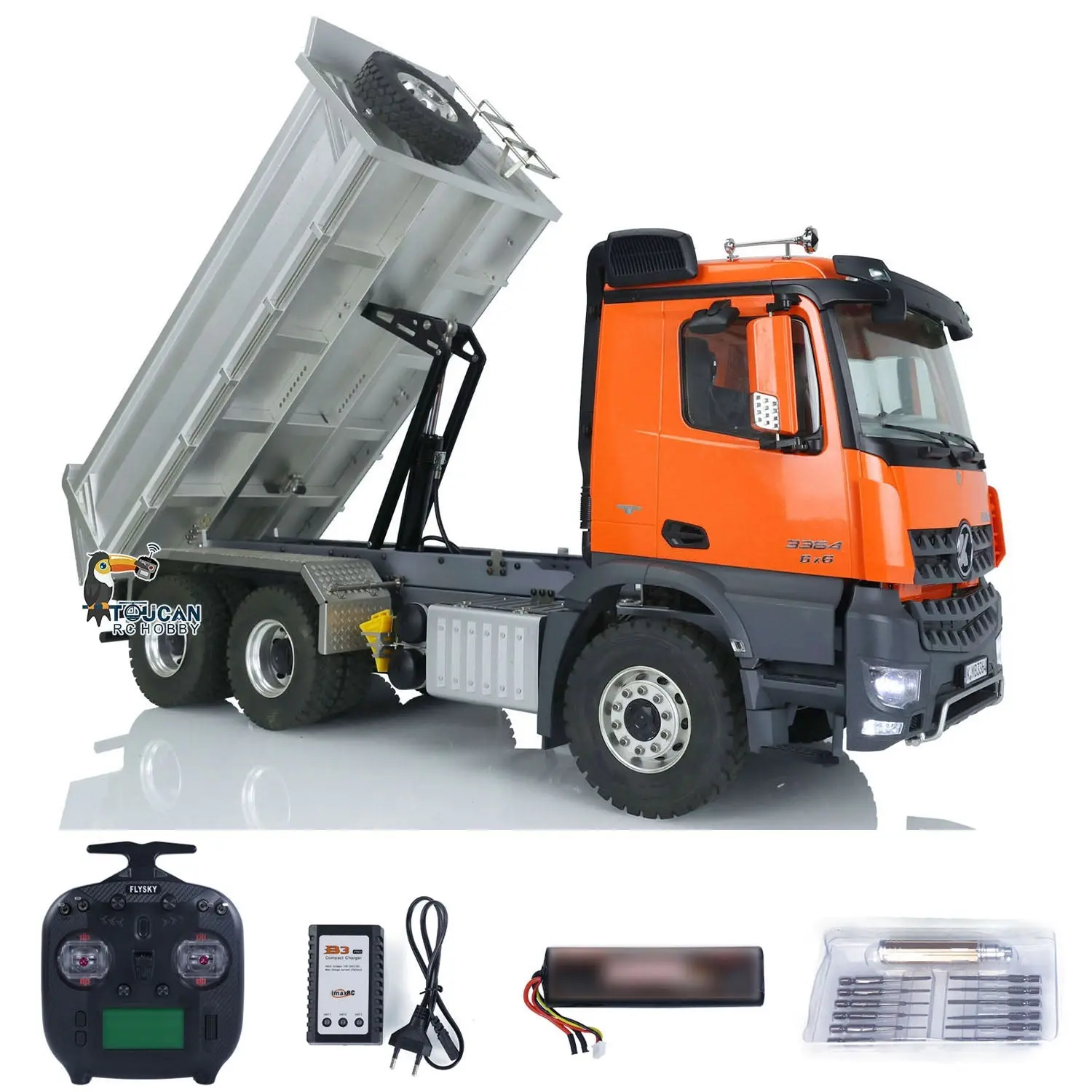 Kabolite 1/14 6*6 K3364 RC Metal Hydraulic Dump Truck Assembled and Painted Vehicles Remote Control Tipper Cars Models ESC Motor