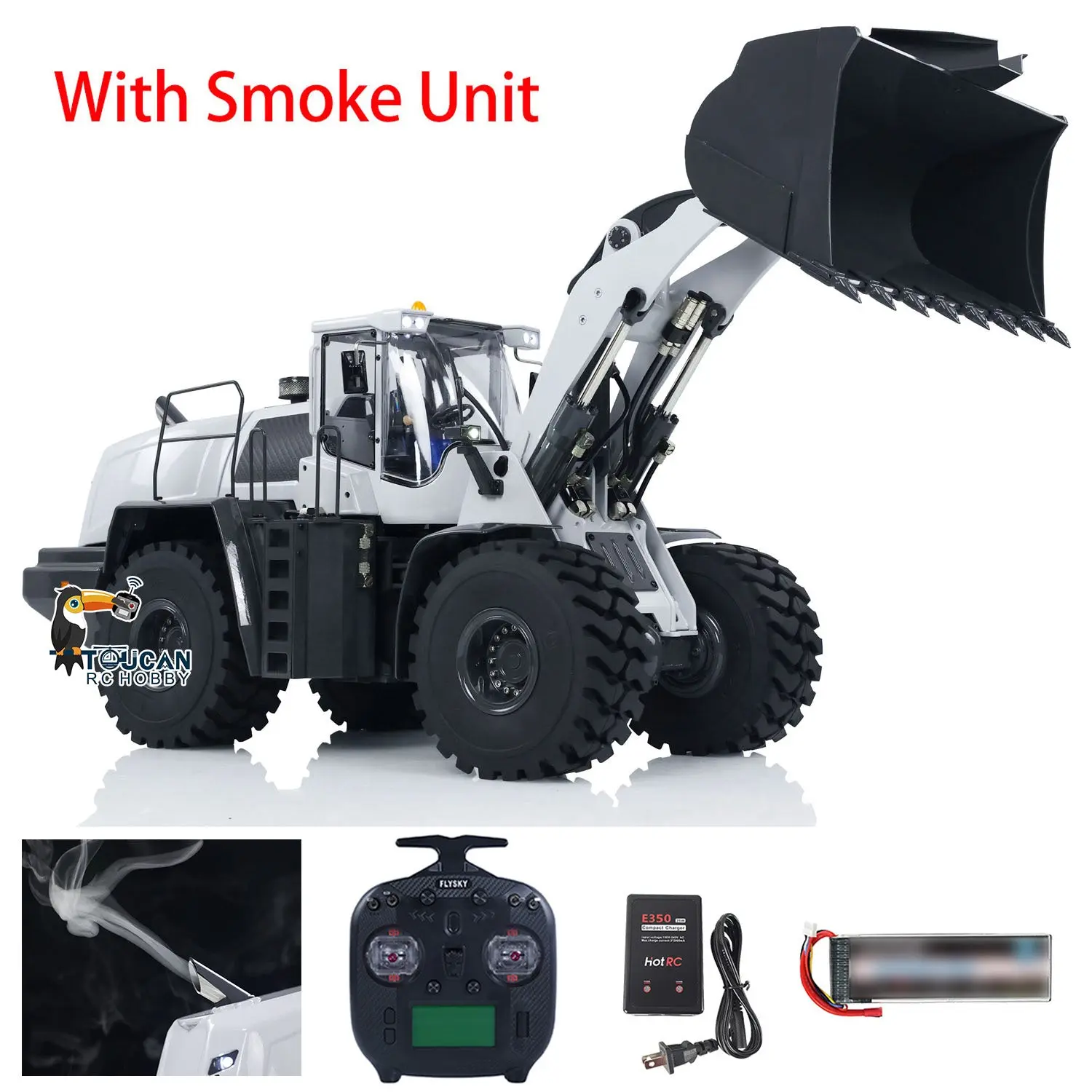 XDRC 580 1/14 Metal RC Hydraulic Loader Ready To Run Engineering Vehicles DIY Model Smoke Unit Lights ESC Servo Motor