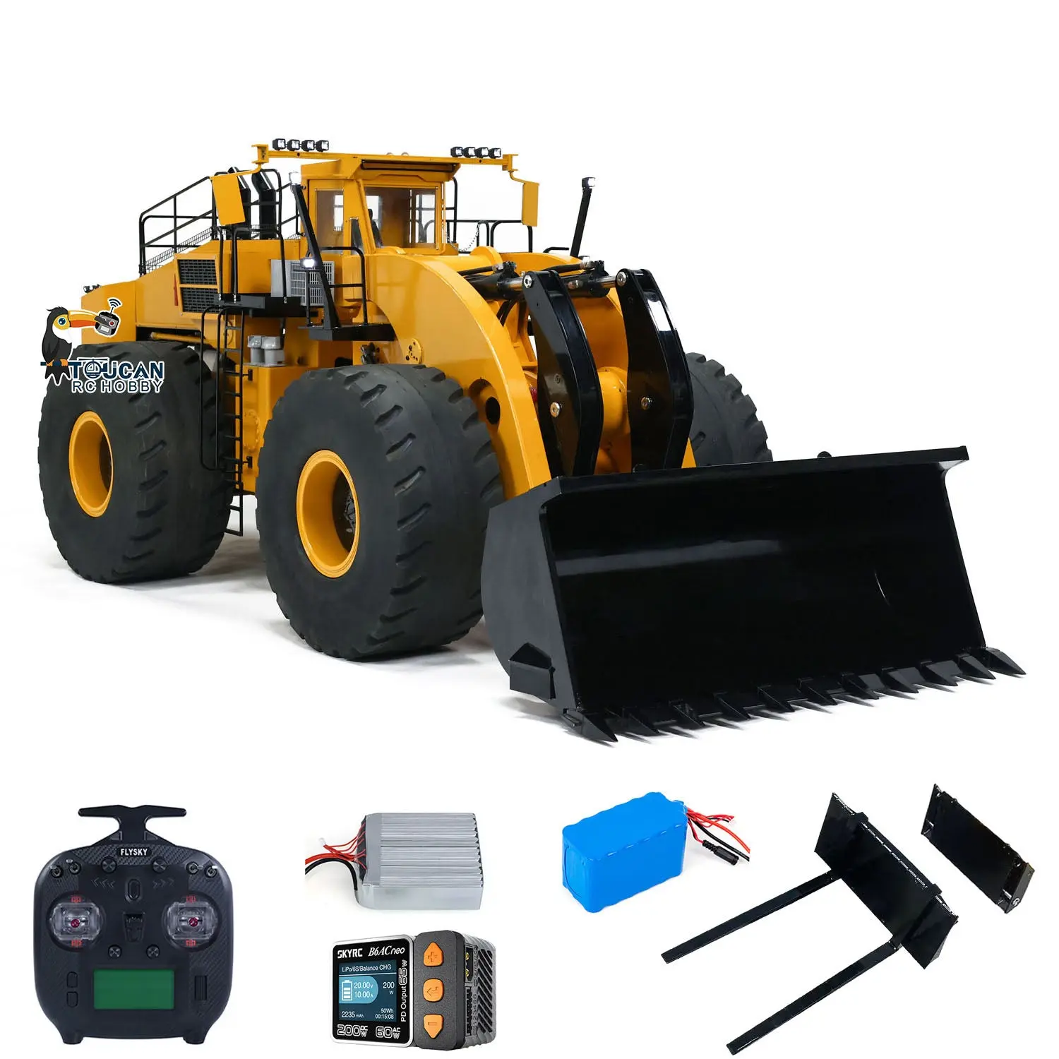 TOUCAN 1/14 Scale L2350 RC Hydraulic Loader Heavy Duty RTR Radio Control Construction Vehicle ESC Servo Motor Smoking Unit