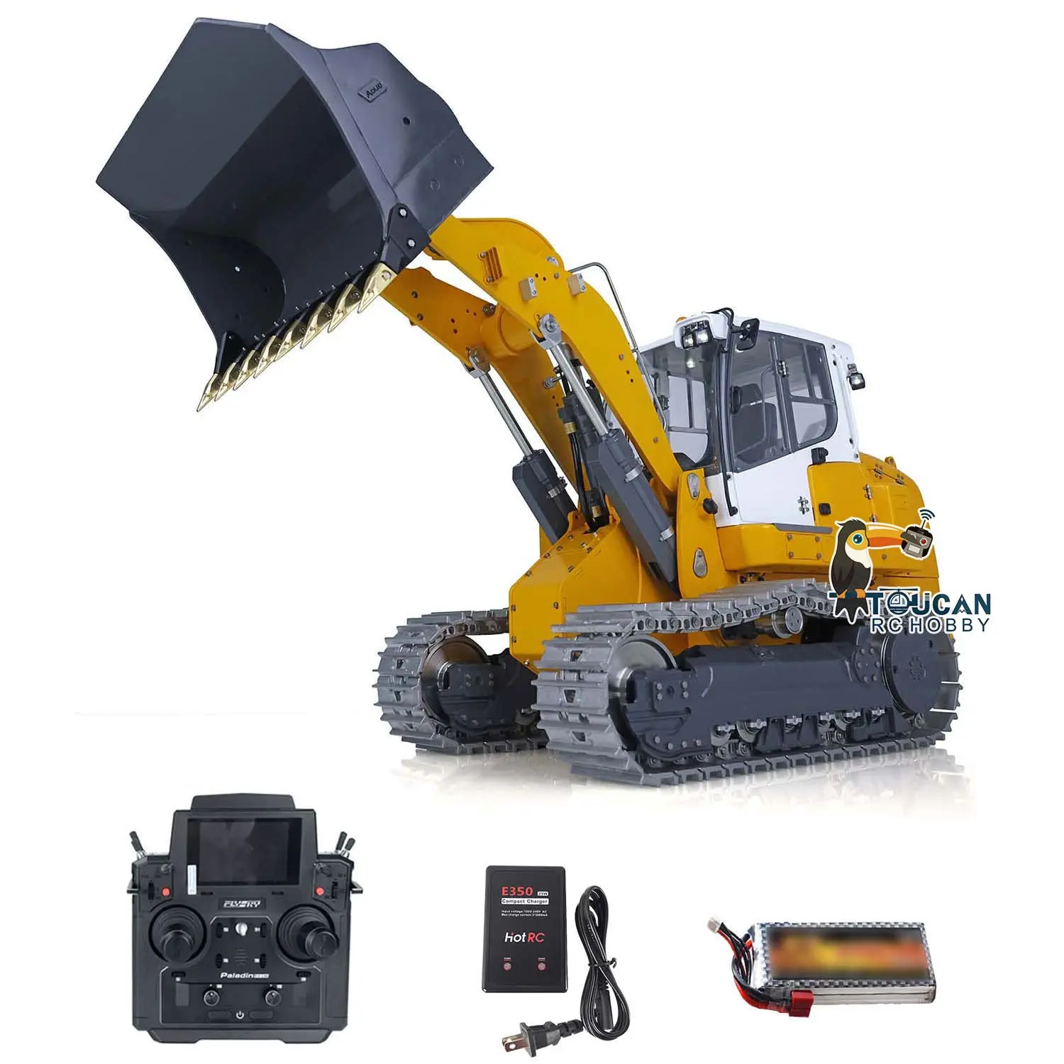 LESU 1/14 636 Metal RC Hydraulic Painted Tracked Loader Model W/ Light Sound System Reversing Valve Motor Servo ESC Decal