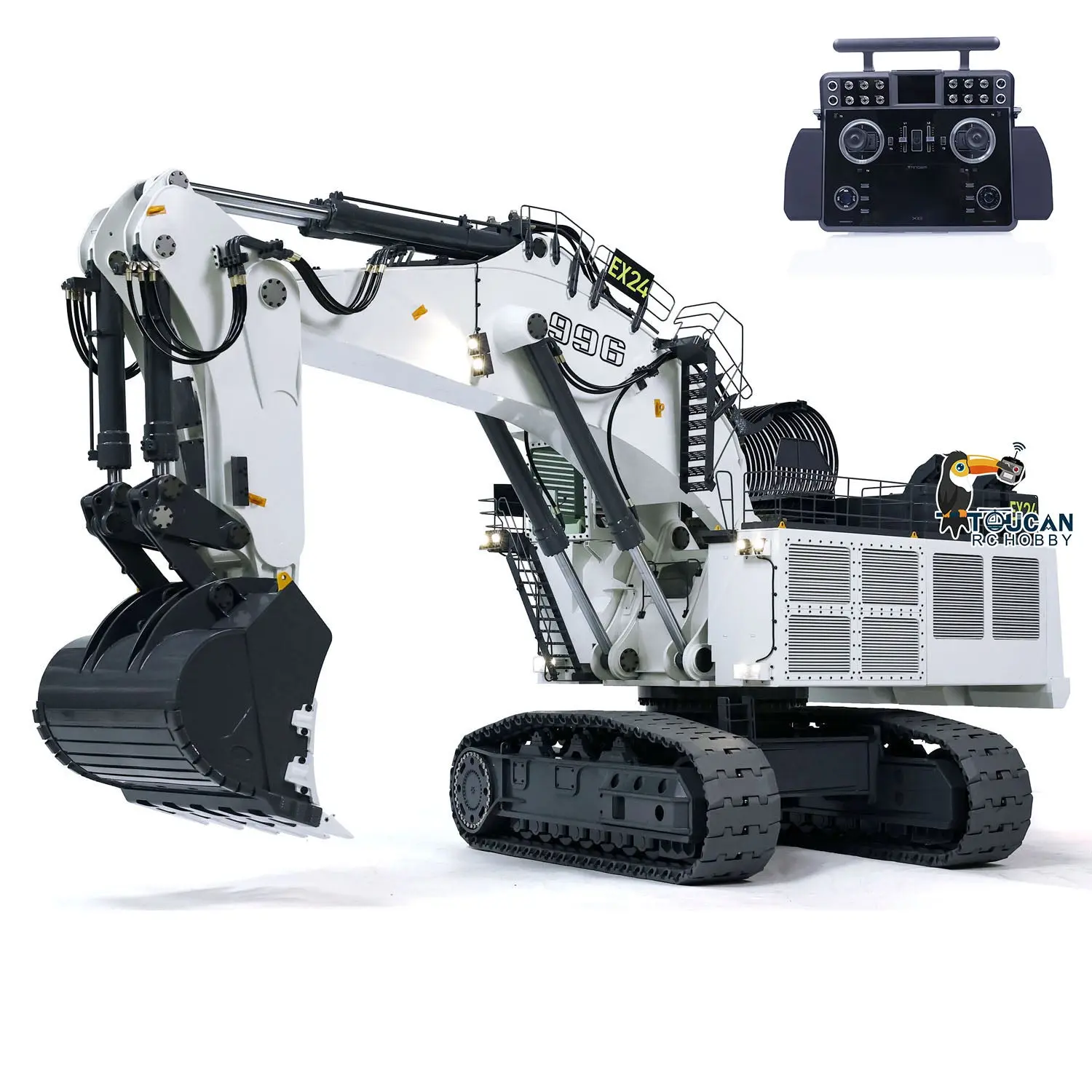1/20 Metal Painted Assembled RC Hydraulic Equipment Remote Controlled Excavator for 996 Taranis XE Radio Digger Frsky-Taranis-XE