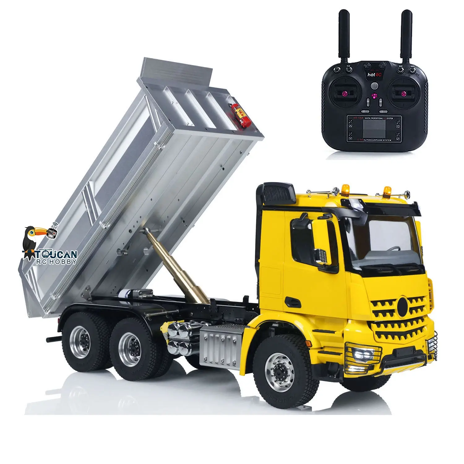 MD 1/14 6*6 Metal RC Hydraulic Dumper Truck 3348 2025Type 6WD Radio Controlled Tipper Lorry Car Model Metal Chassis 2Speed Gearbox Light Sound ESC Motor
