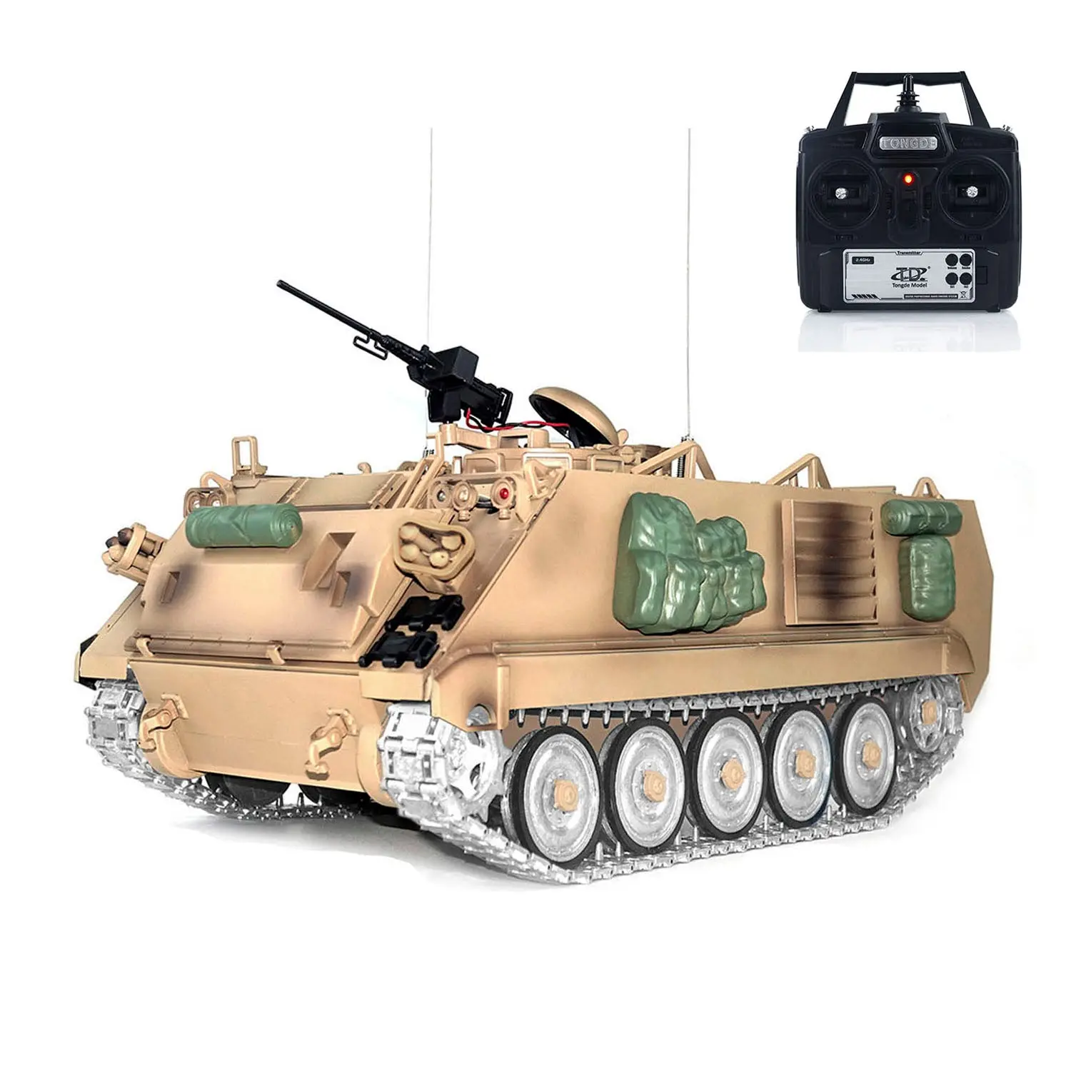 TD 1/16 RC Tank M2412-C M113A2 APC Infrared Turret Rotary 360 Degree Remote Control Electric Military Vehicle Metal Wheels