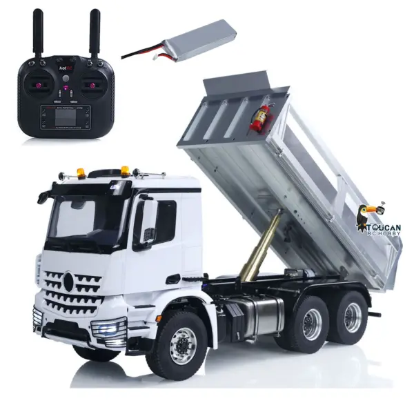 2Speed 3348 Metal Chassis 1/14 RTR RC Hydraulic Dumper Remote Control Tipper Model NO Lock Differential Axle Light Sound Battery