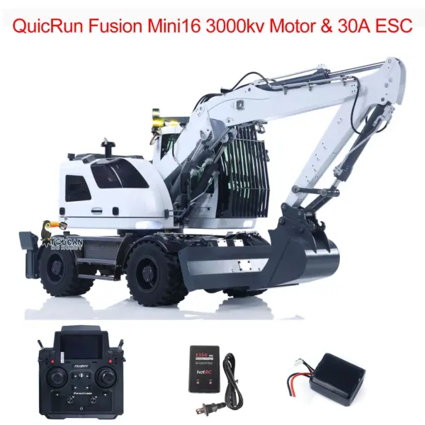 RTR 8CH Valves 1/14 RC Hydraulic Excavator LR914 4x4 Wheeled Digger Differential Lock Hobbywing Brushless Motor ESC Sound System