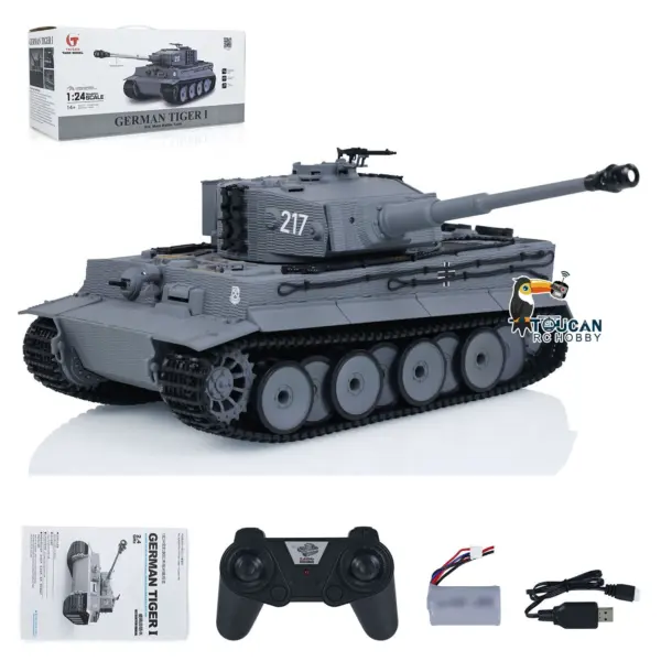 Taigen 1/24 RC Battle Tank Tiger I Remote Control Military Panzer Infrared Combat Armored Simulation Model DIY
