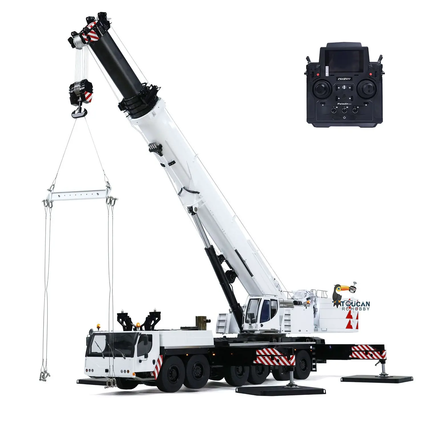 Eyewhale 1/14 RC Hydraulic Mobile Crane Truck Construction Vehicle Heavy Machine FlySky PL18EV Remote Controller Assembled Model