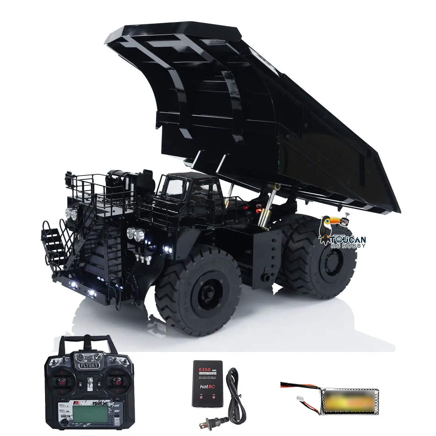 1/20 Hydraulic Remote Control Mining Truck 793D Flysky I6X RC Dumper Lights Warning Sound Battery Ready to Run for RC Excavator