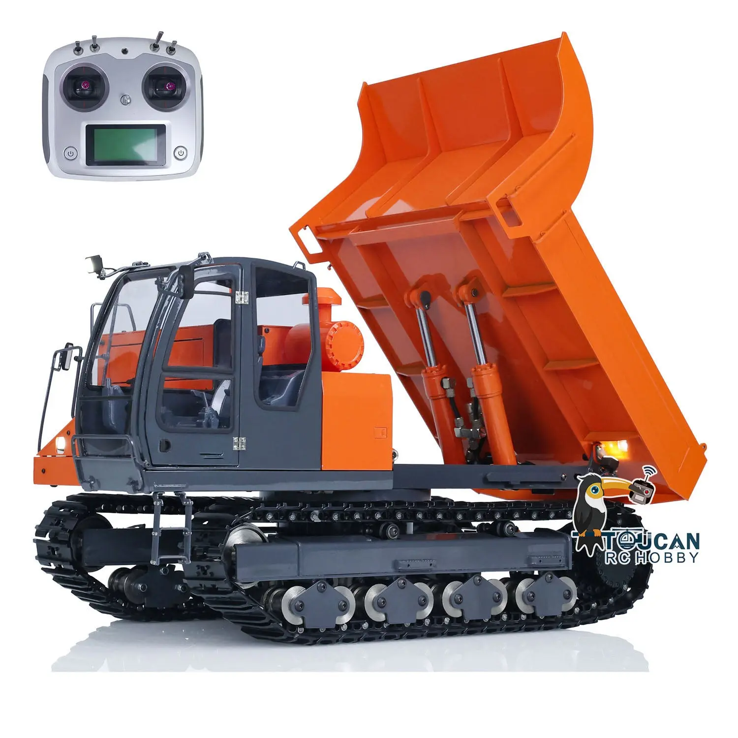 JZM Metal 1/12 EG110R RC Hydraulic Tracked Truck Painted and Assembled Vehicles FlySky I6S Radio Control Dumper Car Model