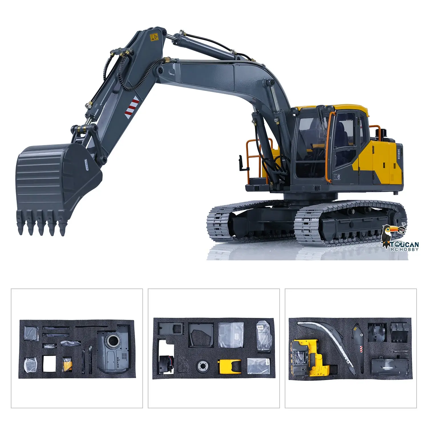 DoubleE EC160E 1/14 RC Excavator Hydraulic Wireless Control Diggers Remote Control Engineering Vehicle Brushless Motor Light Unassembled