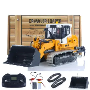 1:50 RC Electric Lifting Tracked Loader LR636 2.4G Construction Vehicle Metal Bucket Tracks Ripper RTR Model Light Sound Battery