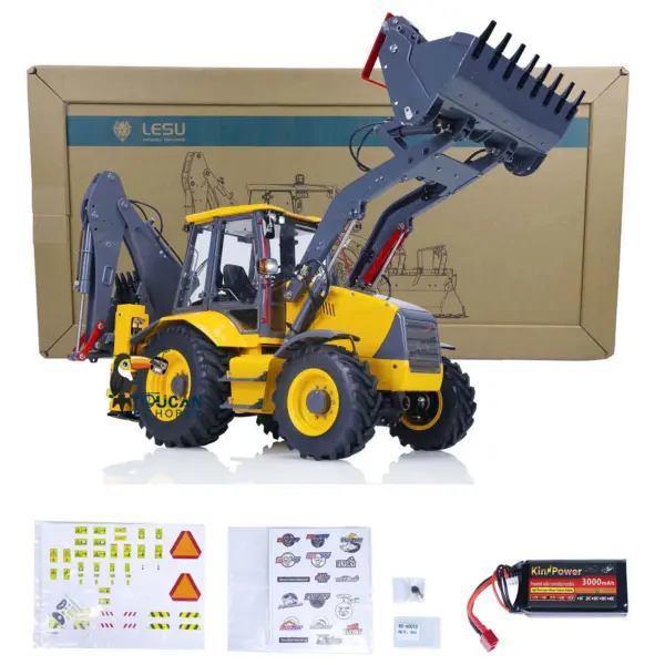 1/14 LESU RC Backhoe BL71 Loader Painted Metal Hydraulic 2 in 1 Electric Excavator W/ Light Sound System Receiver Motor Servo ESC