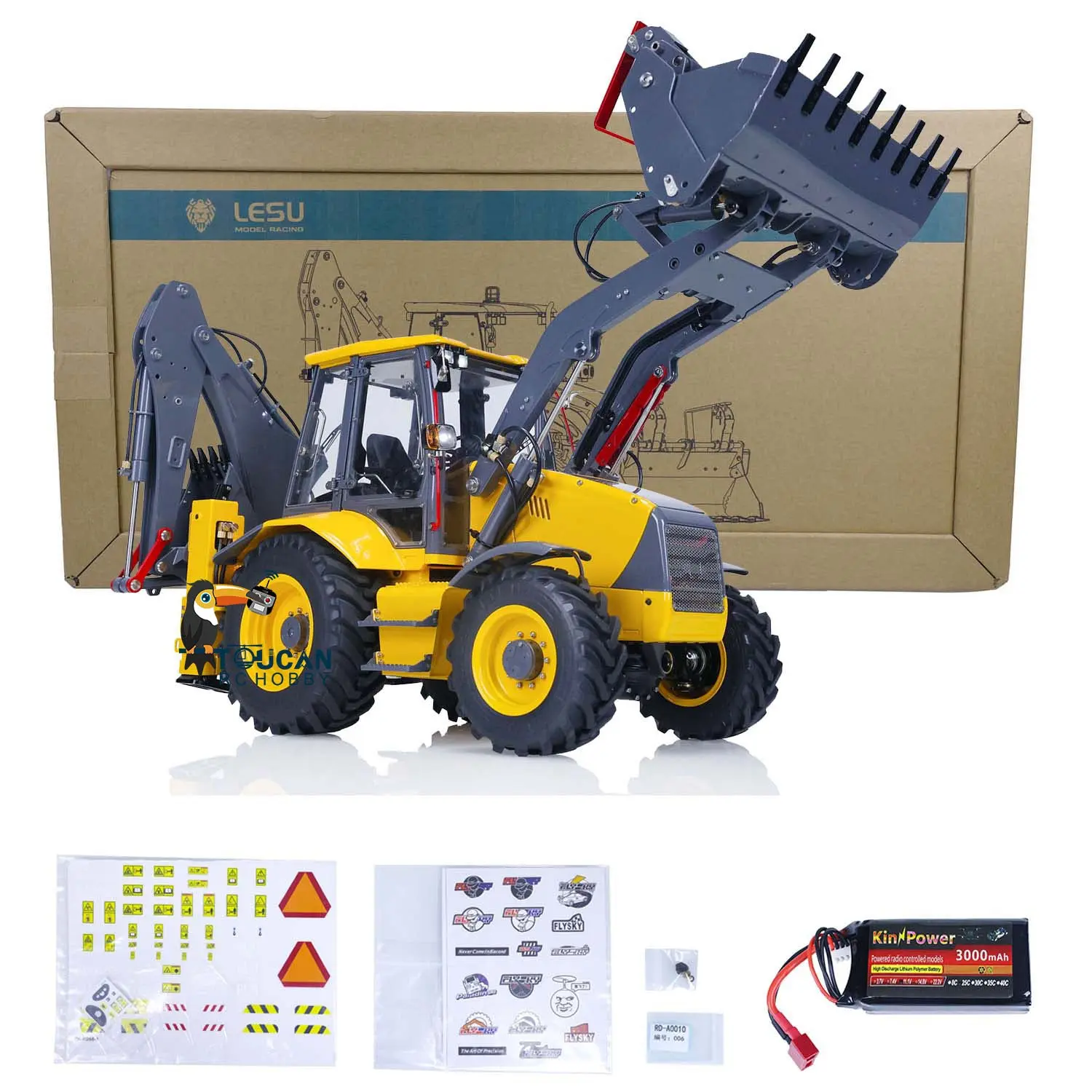 1/14 LESU RC Backhoe BL71 Loader Painted Metal Hydraulic 2 in 1 Electric Excavator W/ Light Sound System Receiver Motor Servo ESC
