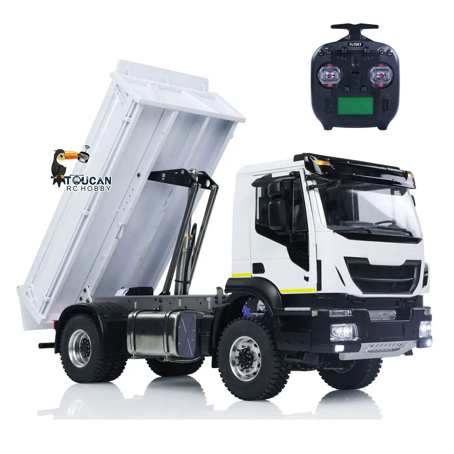 4*4 Metal 1/14 RC Hydraulic Dumper Truck Snow Blade Remote Control Tipper Cars Sound Light LED Assembled and Painted ESC Servo
