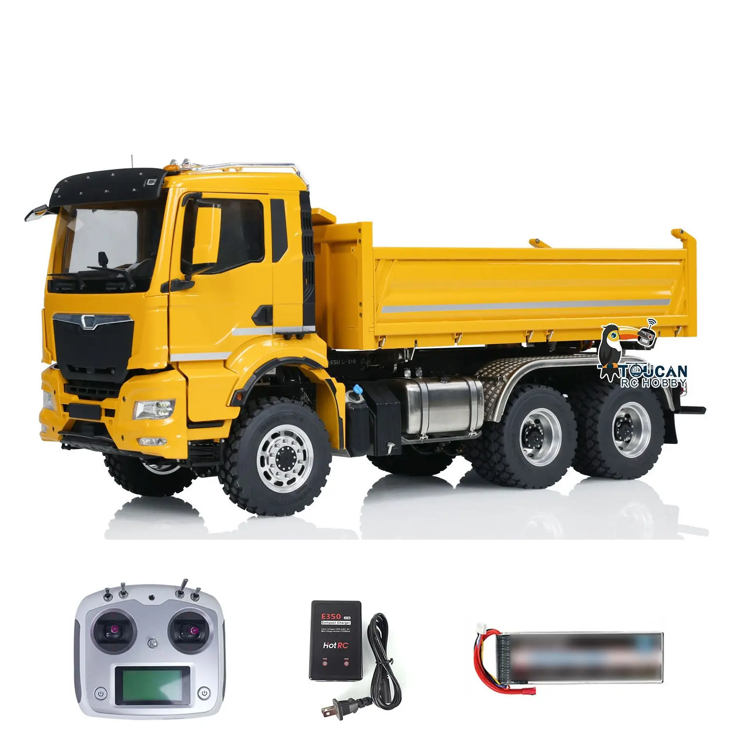 LESU 6*6 3-way 1/14 Metal RC Hydraulic Dump Truck Radio Controlled Tipper Electric Car DIY Model 3-speed Transmission
