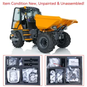 LESU 1/14 Metal Scale 4*4 AOUE 6MDX Unpainted and Unassembled Remote Control Hydraulic Articulated Dump Truck Servo ESC