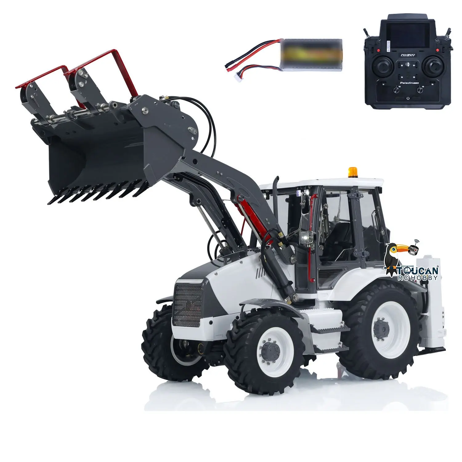LESU 1/14 Scale RC Hydraulic Backhoe Loader AOUE BL71 Radio Controlled Construction Vehicle Loader Excavator 2 in 1 Model PL18EVLite Painted Assembled Multi functional loader