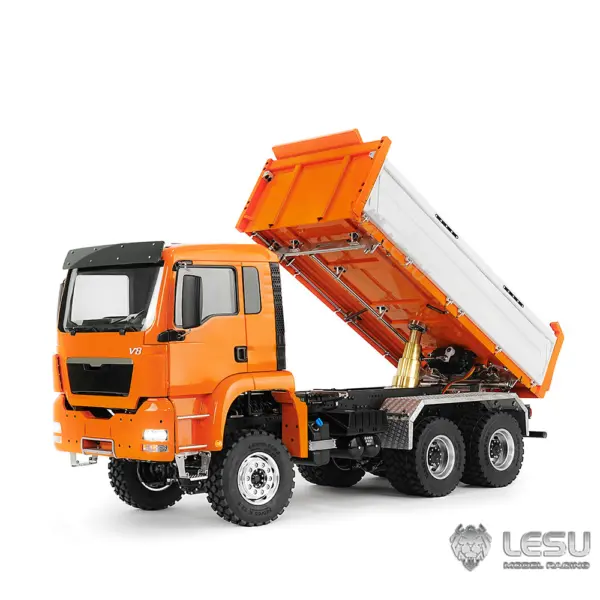 LESU TGS 1/14 RC Hydraulic Dump Truck 6x6 Metal Remote Control Dumper Car Model Three-Way Dumping Emulated Tipper Hobby Models