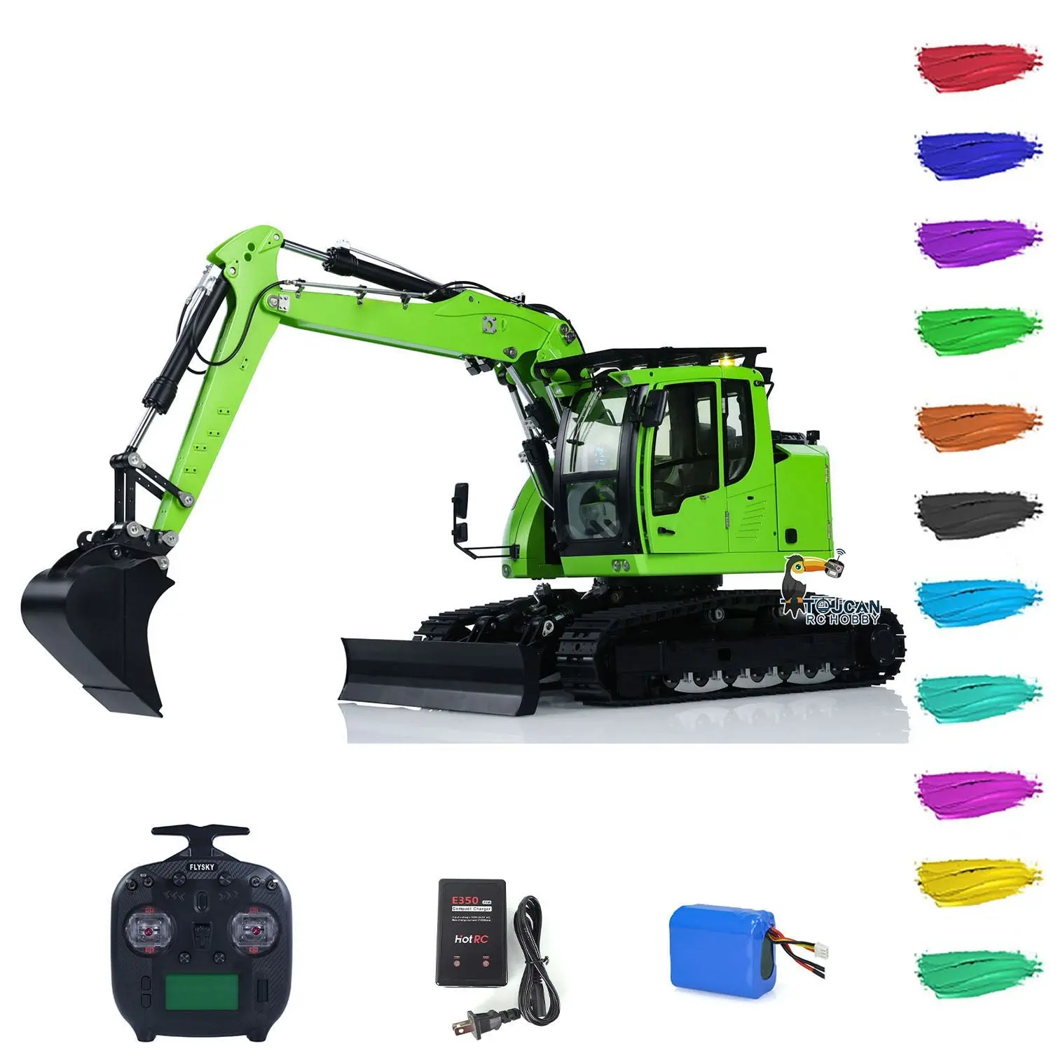 Customized CUTModel 1/14 RC Hydraulic Excavator LR 914 Metal Remote Control Digger Model 5ways Valve RTR Construction Car ST8 Radio Battery
