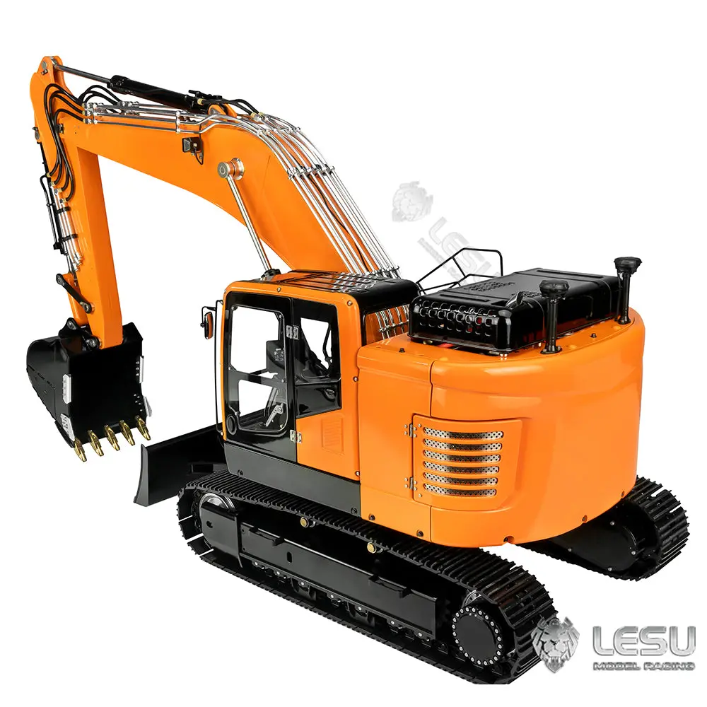 Metal LESU 1/14 RC Hydraulic Equipment Excavator ET26B 2 Arms Remote Controlled Digger DIY Car Assembled Painted Model