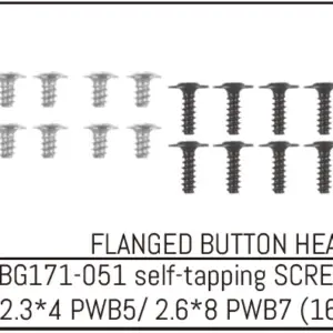 Button Head Screw m2.3*4 (8) / m2.6*8 (8)