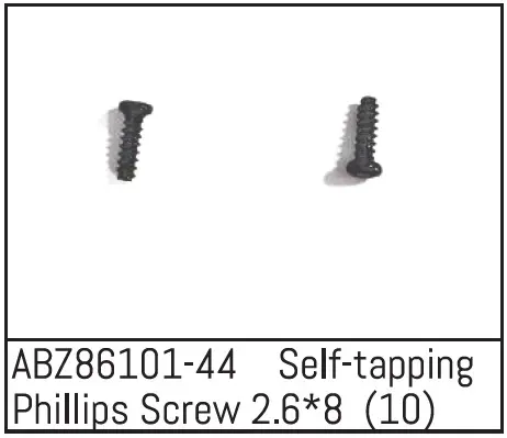 Self-Tapping Phillips Screw 2.6*8 - Mini Amt (10)