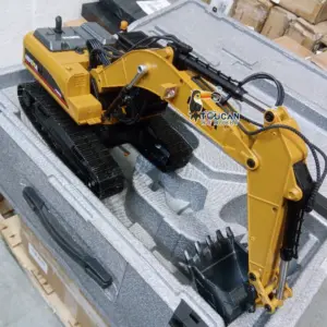 HUINA New Upgrade 580 1/14 Metal Excavator Model Engineering Vehicle Electric Ball Grabber 360 Rotating Shear Claw Sound Lights