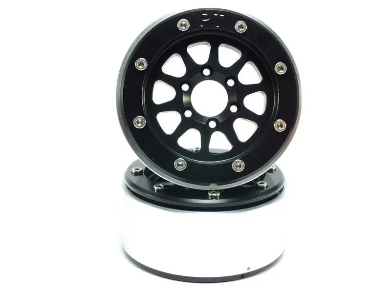 Beadlock Wheels GEAR Black/Black 1.9 (2) w/o Hub