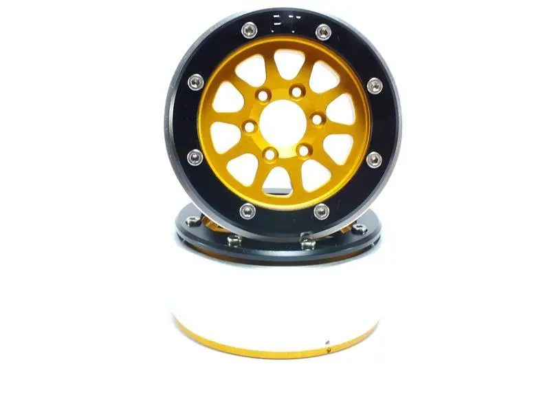 Beadlock Wheels GEAR Gold/Black 1.9 (2) w/o Hub