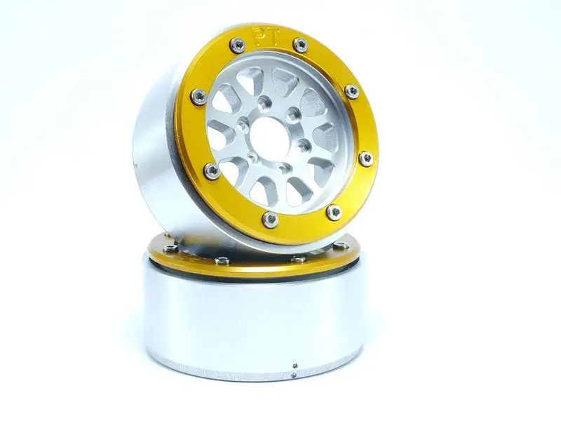 Beadlock Wheels GEAR Silver/Gold 1.9 (2) w/o Hub