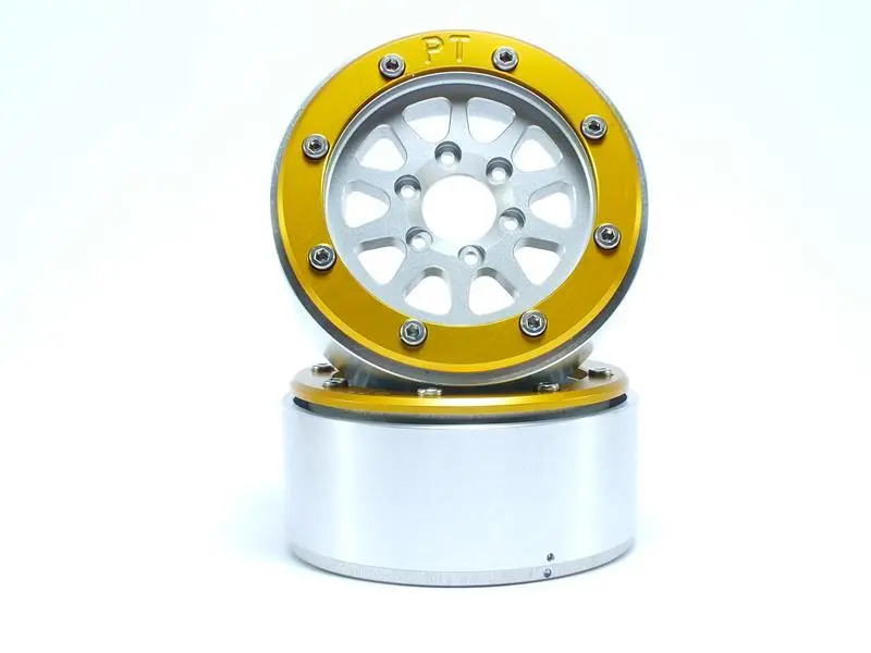 Beadlock Wheels GEAR Silver/Gold 1.9 (2) w/o Hub