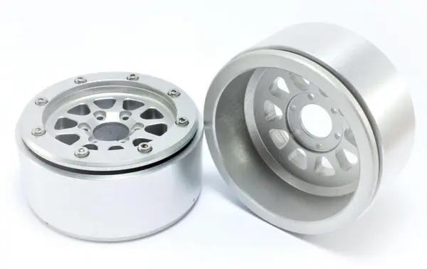 Beadlock Wheels GEAR Silver/Silver 1.9 (2) w/o Hub
