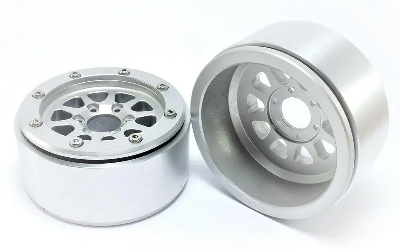 Beadlock Wheels GEAR Silver/Silver 1.9 (2) w/o Hub
