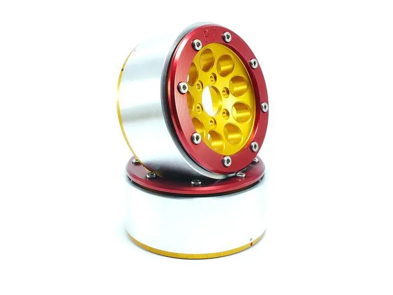 Beadlock Wheels GUN Gold/Red 1.9 (2) w/o Hub