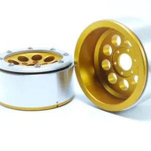 Beadlock Wheels GUN Gold/Silver 1.9 (2) w/o Hub