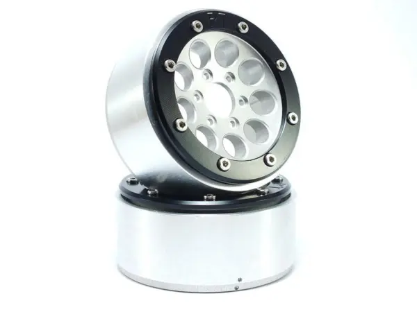 Beadlock Wheels GUN Silver/Black 1.9 (2) w/o Hub