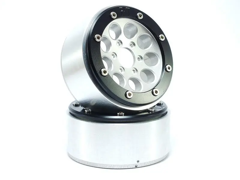 Beadlock Wheels GUN Silver/Black 1.9 (2) w/o Hub