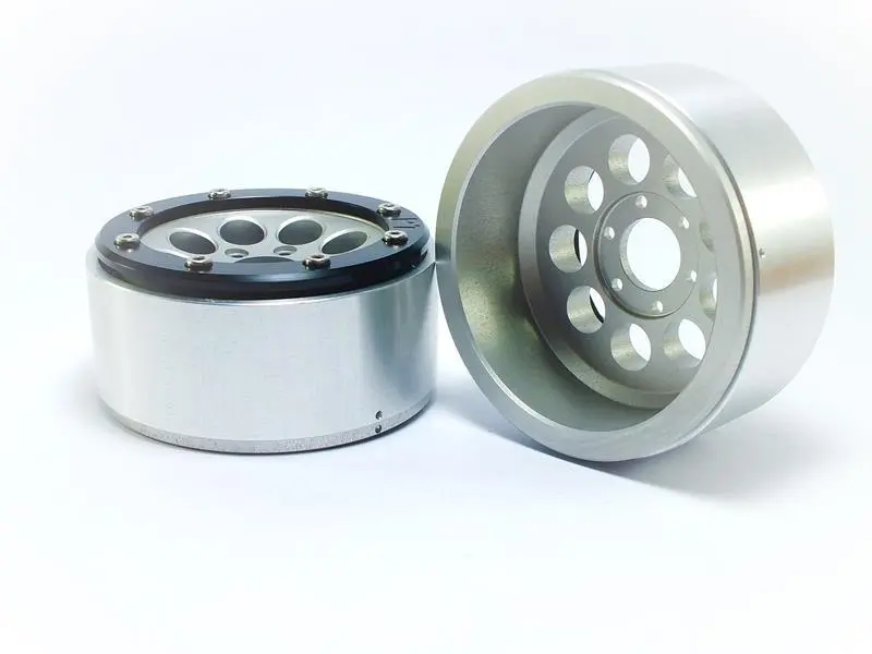 Beadlock Wheels GUN Silver/Black 1.9 (2) w/o Hub