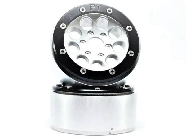Beadlock Wheels GUN Silver/Black 1.9 (2) w/o Hub