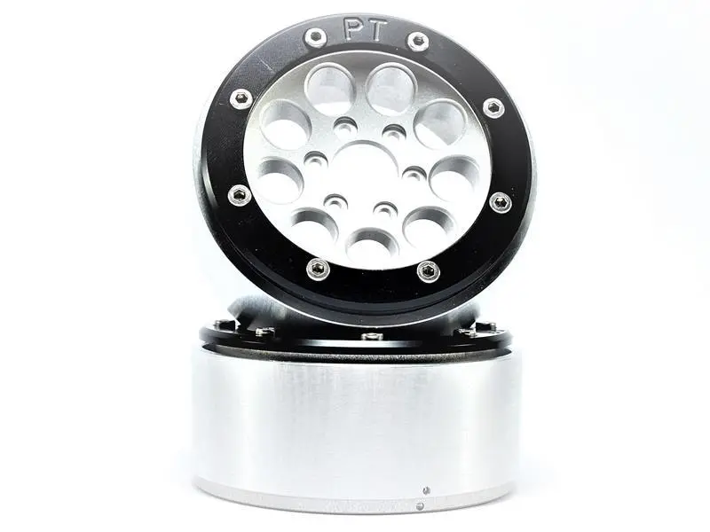 Beadlock Wheels GUN Silver/Black 1.9 (2) w/o Hub
