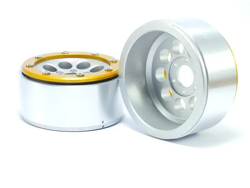 Beadlock Wheels GUN Silver/Gold 1.9 (2) w/o Hub