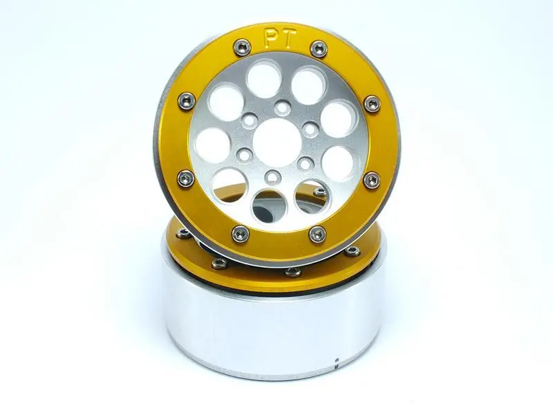 Beadlock Wheels GUN Silver/Gold 1.9 (2) w/o Hub