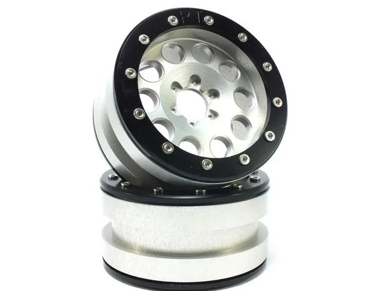 Beadlock Wheels PT-REVOLVER silver/black 2.2 (2) w/o wheel hub